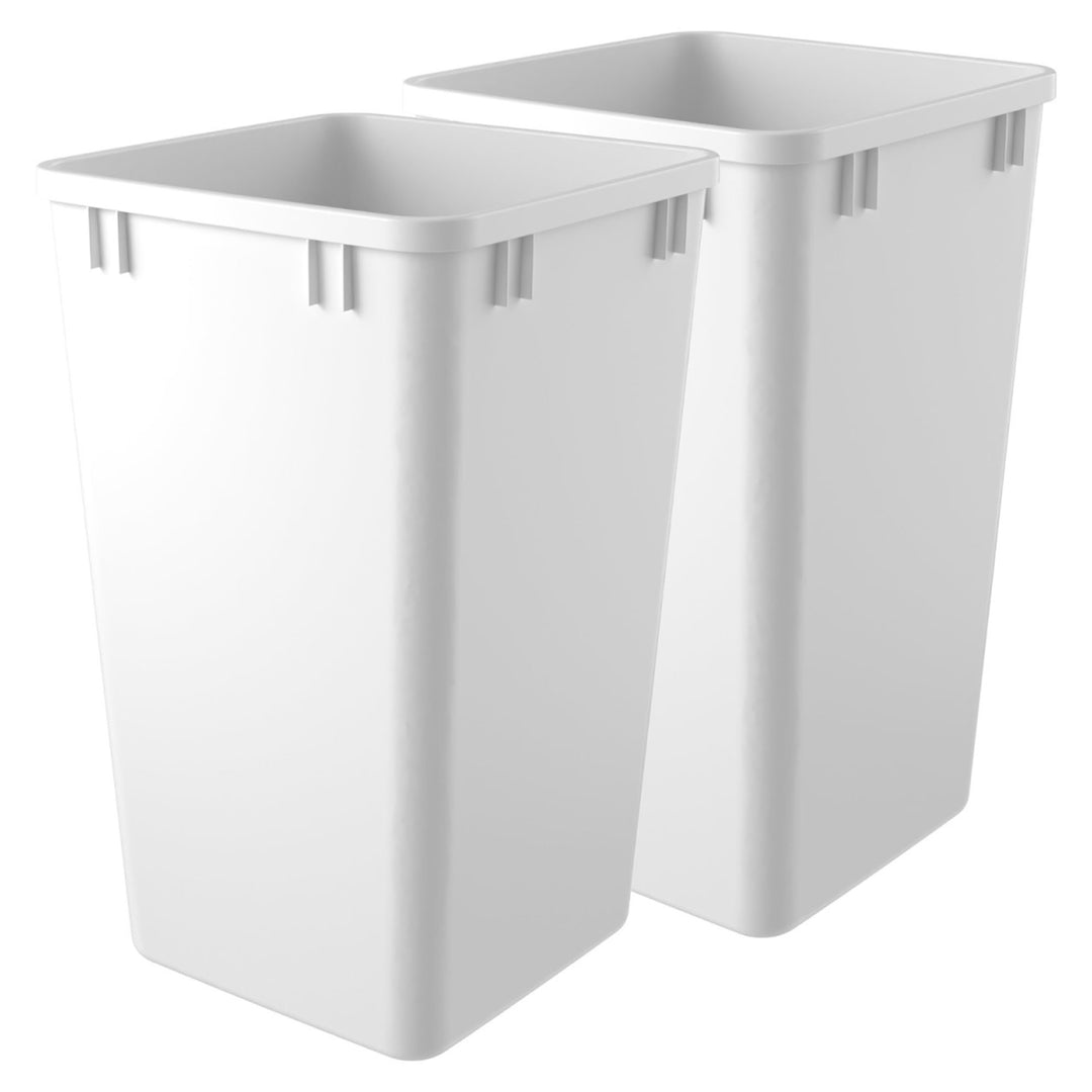 Rev-A-Shelf Polymer Replacement 27 qt. Trash Bin, White, 2 Pack, RV-1024-11-2