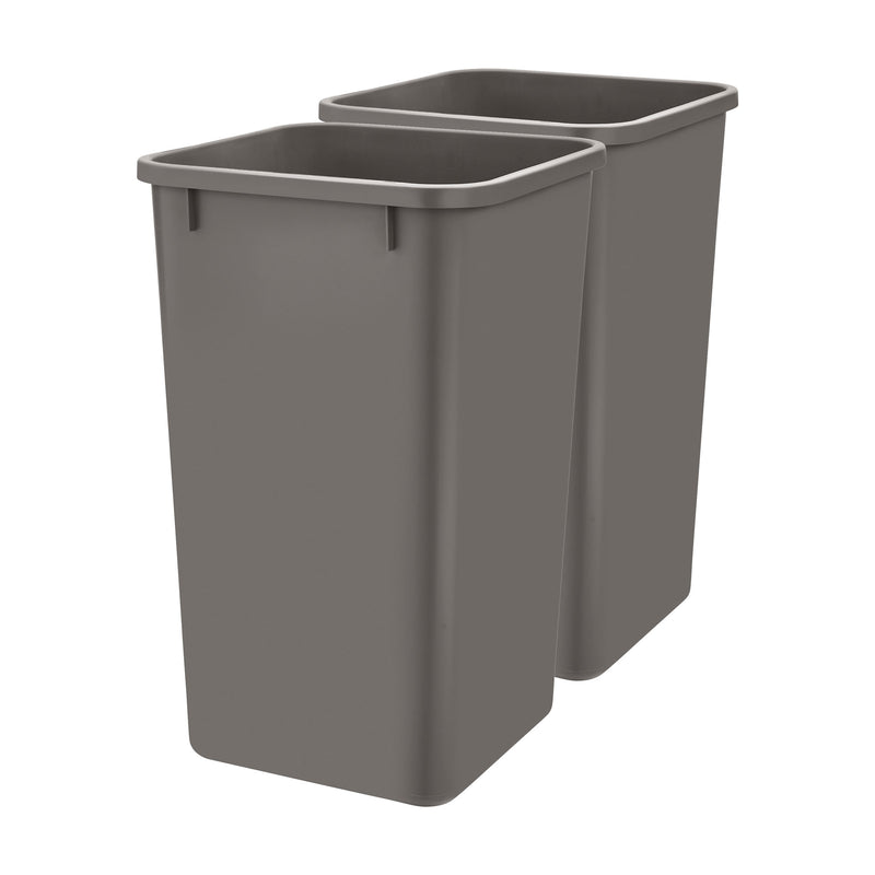 Rev-A-Shelf Polymer Replacement 27 Quart Trash Bin, Gray, 2 Pack, RV-1024-13-2