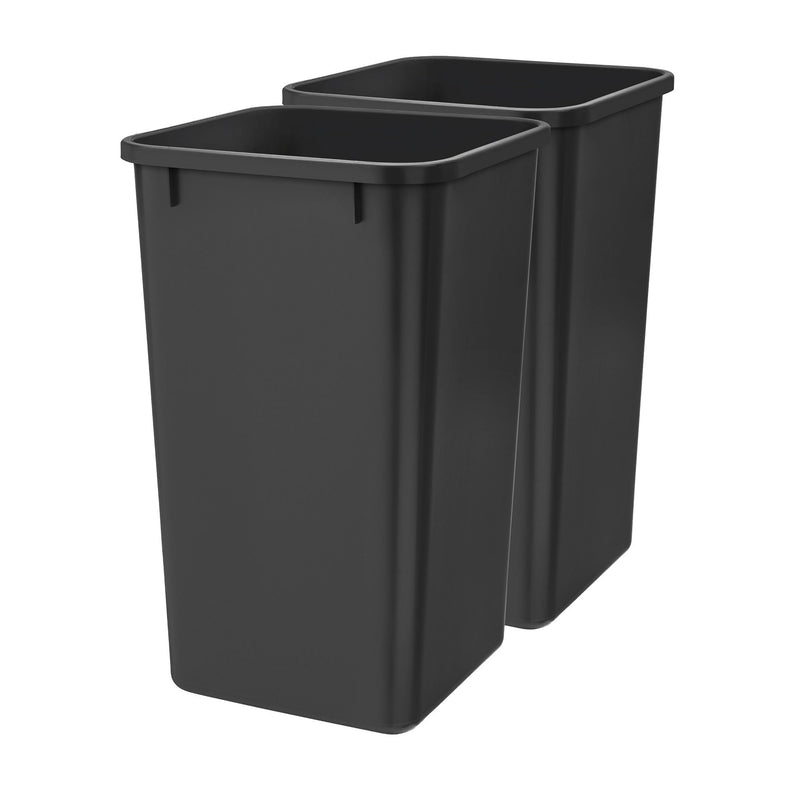 Rev-A-Shelf Polymer Replacement 27 qt. Trash Bin, Black, 2 Pack, RV-1024-18-2