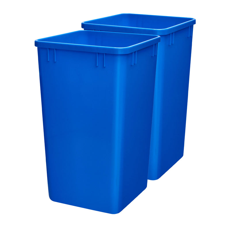 Rev-A-Shelf Polymer Replacement 27 Quart Trash Bin, Blue, 2 Pack, RV-1024-22-2