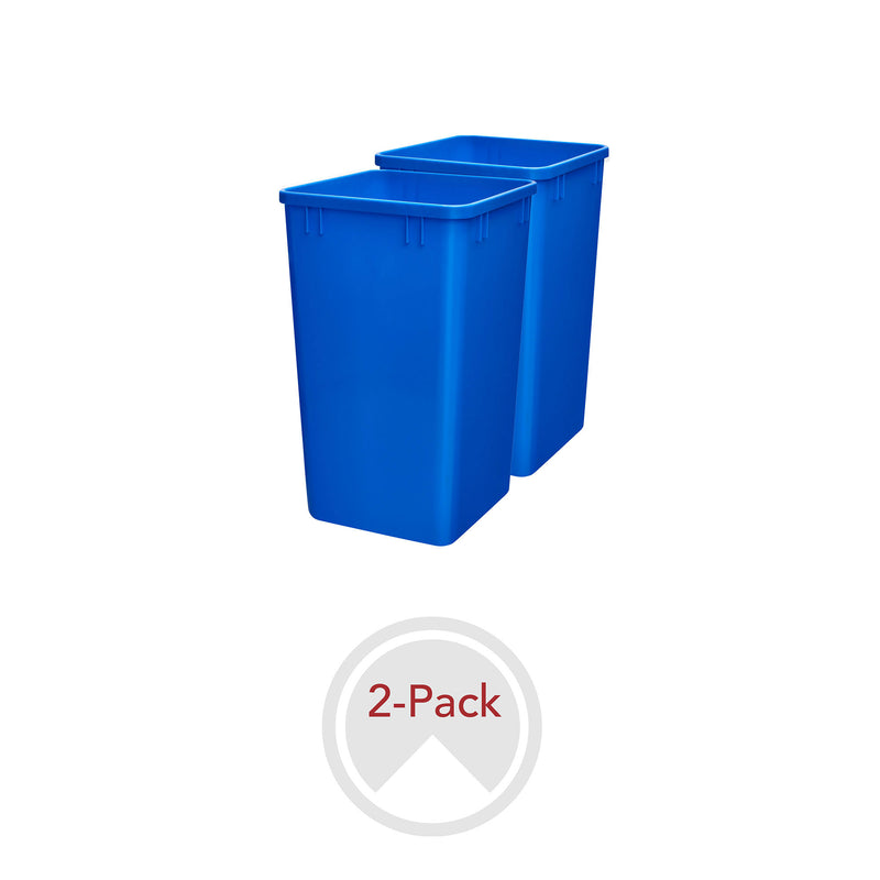 Rev-A-Shelf Polymer Replacement 27 qt. Trash Bin, Blue, 2 Pack, RV-1024-22-2