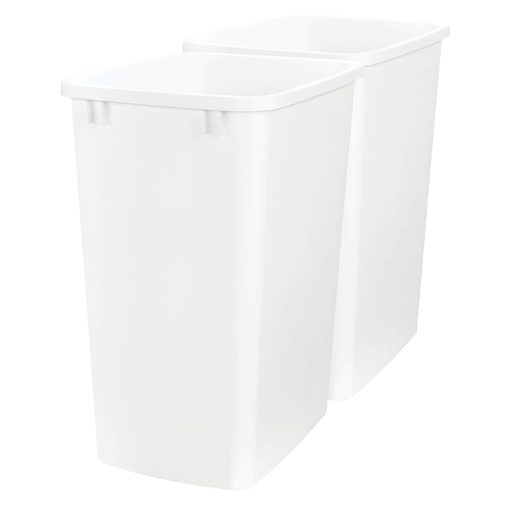 Rev-A-Shelf Polymer Replacement 35 qt. Trash Bin, White, 2 Pack, RV-35-11-2