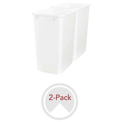 Rev-A-Shelf Polymer Replacement 35 qt. Trash Bin, White, 2 Pack, RV-35-11-2