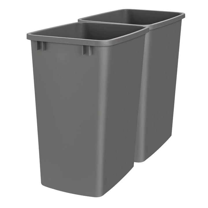 Rev-A-Shelf Polymer Replacement 35 qt. Trash Bin, Gray, 2 Pack, RV-35-13-2