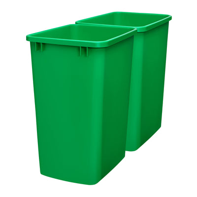 Rev-A-Shelf Polymer Replacement 35 Quart Trash Bin, Green, 2 Pack, RV-35-19-2