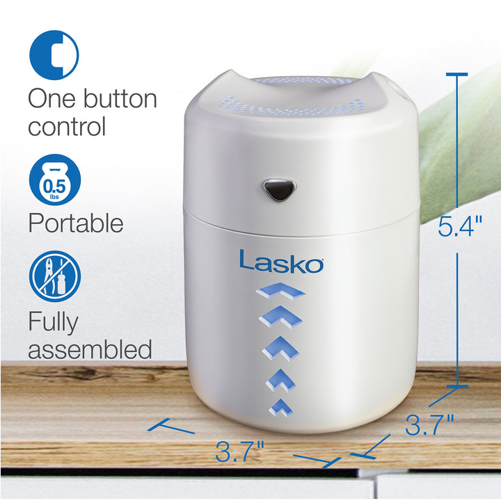 Lasko Ultrasonic Cool Mist Personal Humidifier 0.4L, Home Water Vaporizer, White