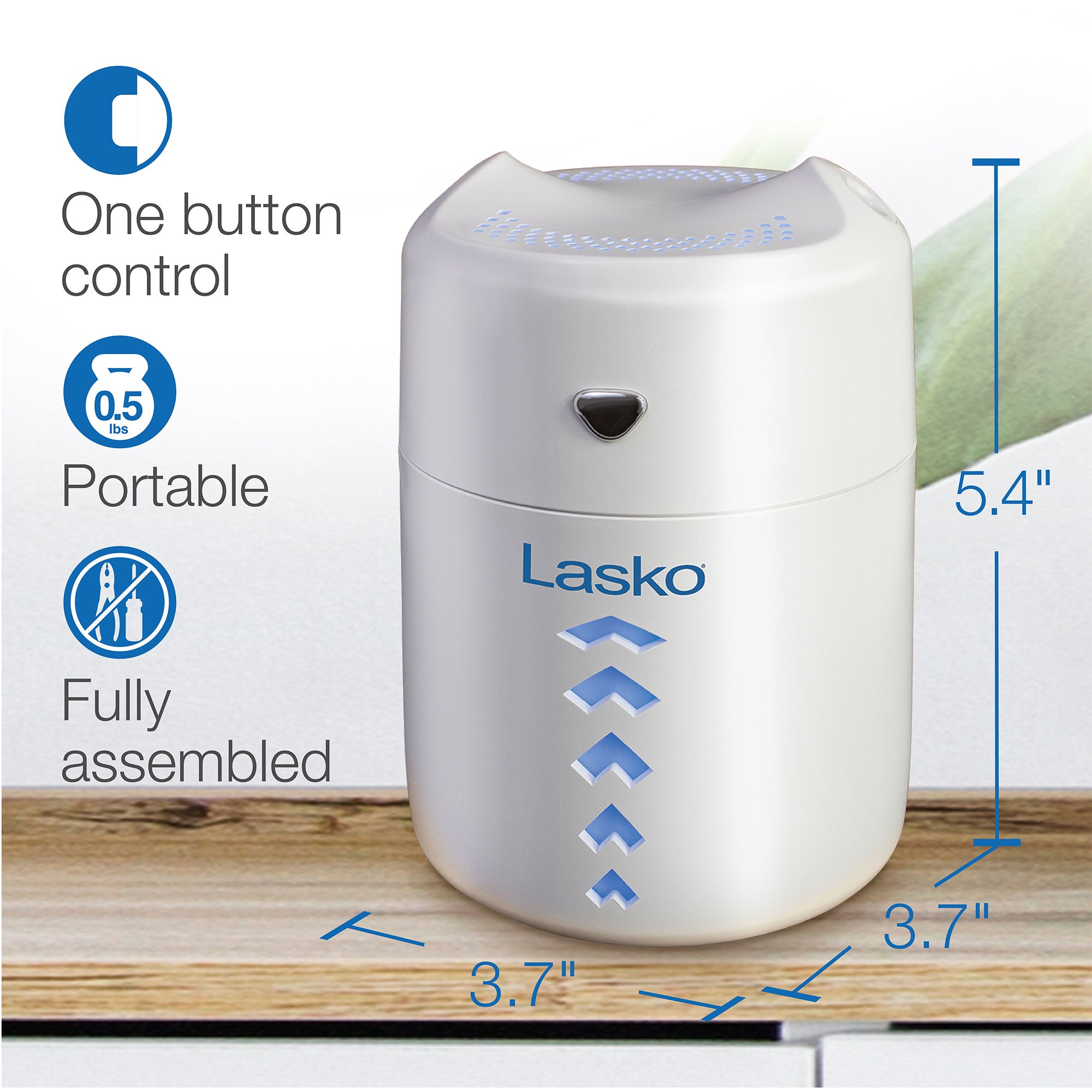 Lasko Ultrasonic Cool Mist Humidifier 0.4L, Water Vaporizer, White (Open Box)