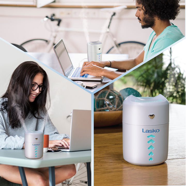 Lasko Ultrasonic Cool Mist Humidifier 0.4L, Water Vaporizer, White (Open Box)
