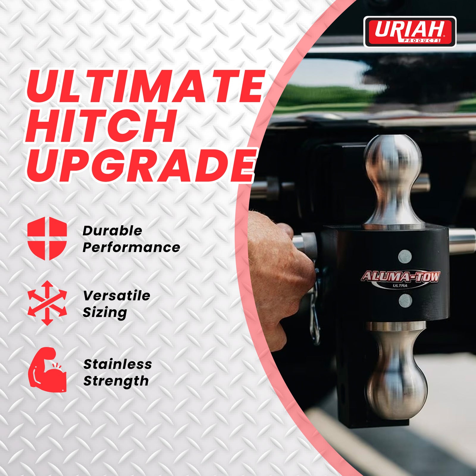 Aluma-Tow 2 in. Heavy Duty Powder Coated Hitch Ball Replacement, Stainless Steel - VMInnovations