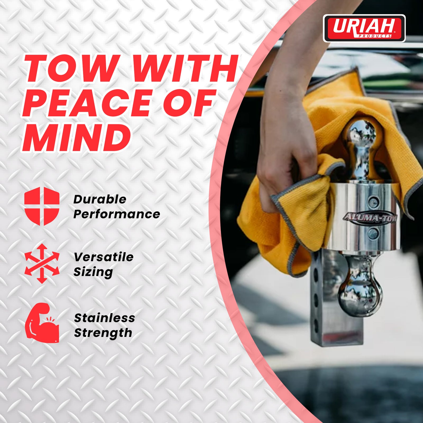 Aluma-Tow 2 5/16 Inch Powder Coated Hitch Ball, Stainless Steel (Open Box) - VMInnovations