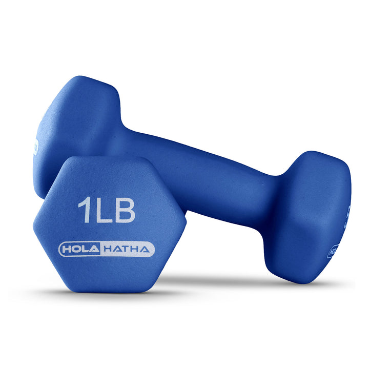 HolaHatha 1, 2 and 3 lb Neoprene Dumbbell Strength Training Weight Set with Rack