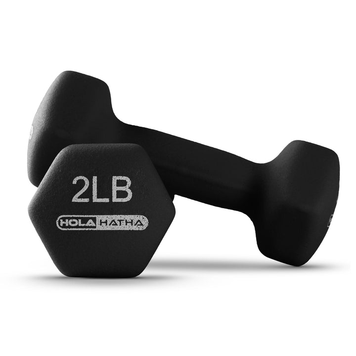 HolaHatha 1, 2 and 3 lb Neoprene Dumbbell Strength Training Set w/Rack(Open Box)