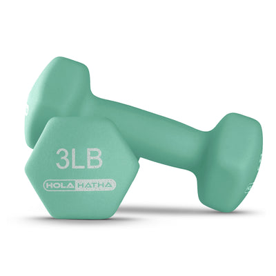 HolaHatha 1, 2 and 3 lb Neoprene Dumbbell Strength Training Set w/Rack(Open Box) - VMInnovations