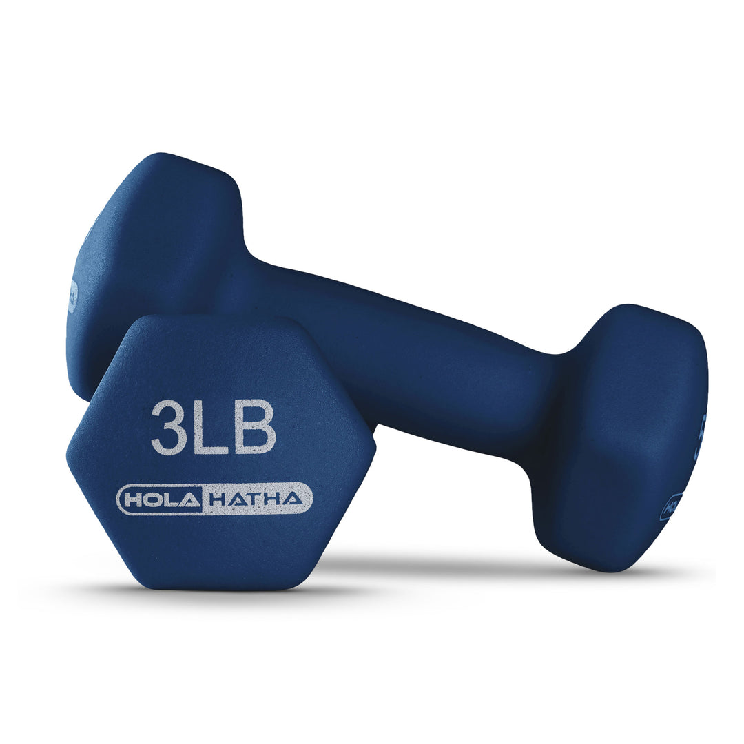 HolaHatha 1, 2 & 3 lb Neoprene Dumbbell Training Weight Set with Rack (Open Box)