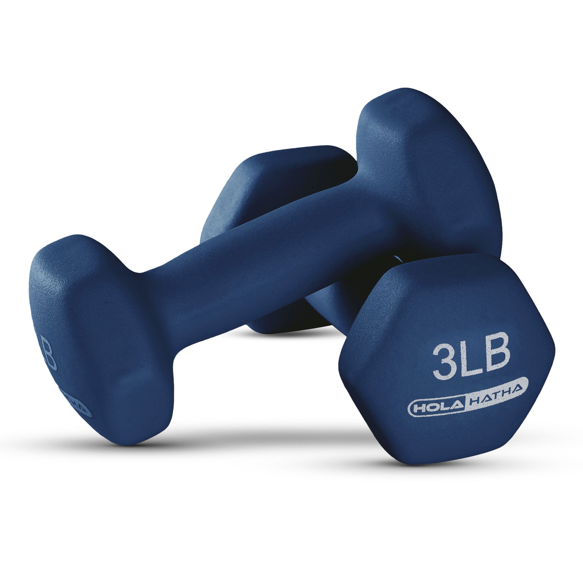 HolaHatha 1, 2 and 3 lb Neoprene Dumbbell Strength Training Weight Set with Rack - VMInnovations