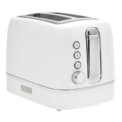 Haden 2 Slice Wide Slot Stainless Steel Toaster, White & Chrome(Open Box) - VMInnovations
