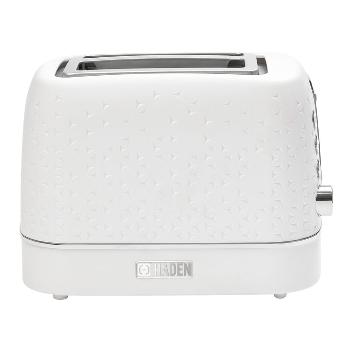 Haden 2 Slice Wide Slot Stainless Steel Toaster, White & Chrome(Open Box)