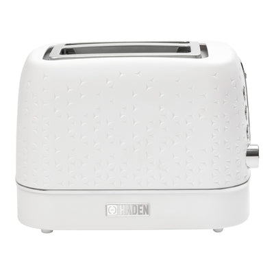 Haden 2 Slice Wide Slot Stainless Steel Toaster, White & Chrome(Open Box)