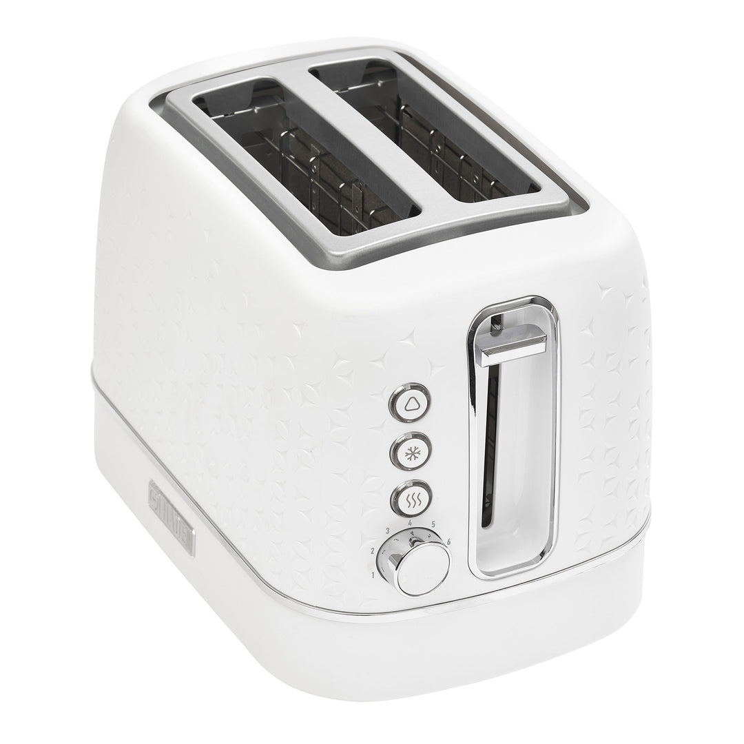 Haden 2 Slice Wide Slot Stainless Steel Toaster, White & Chrome(Open Box)