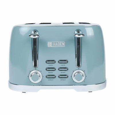 Haden Brighton Stainless Steel 4 Slice Toaster w/Extra Wide Slots, Blue (Used)