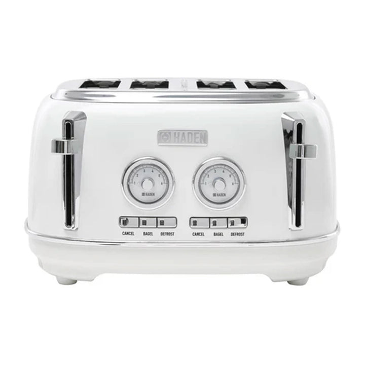 Haden 4 Slice Wide Slot Stainless Steel Toaster, Ivory & Chrome (Open Box)