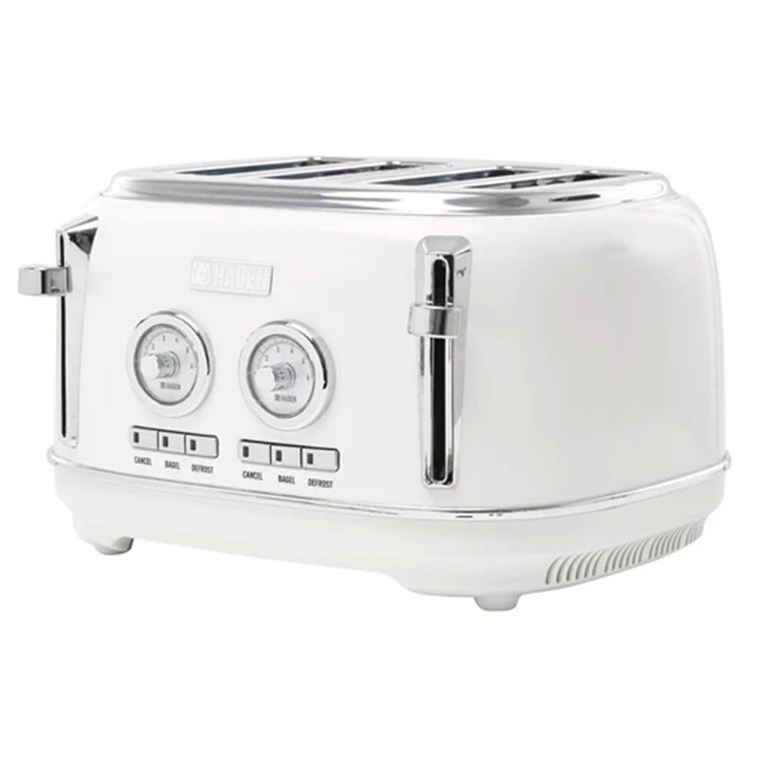 Haden 4 Slice Wide Slot Stainless Steel Toaster, Ivory & Chrome (Open Box)