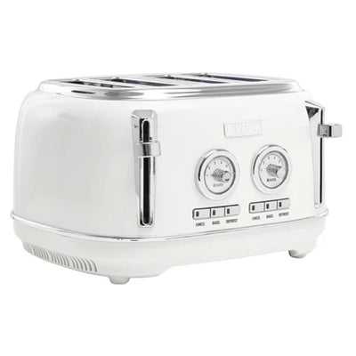 Haden Dorset 4 Slice Wide Slot Stainless Steel Toaster, Ivory & Chrome