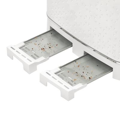 Haden Starbeck 4 Slice Wide Slot Stainless Steel Toaster, Bright White & Chrome - VMInnovations
