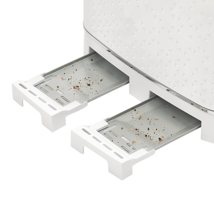 Haden Starbeck 4 Slice Wide Slot Stainless Steel Toaster, Bright White & Chrome - VMInnovations