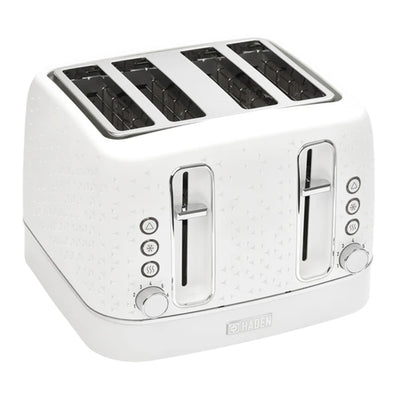 Haden 4 Slice Wide Slot Stainless Steel Toaster, Bright White & Chrome (Used) - VMInnovations