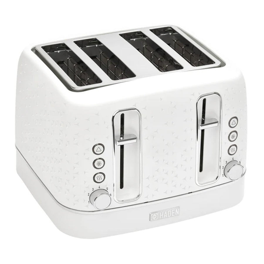 Haden 4 Slice Wide Slot Stainless Steel Toaster, Bright White & Chrome (Used) - VMInnovations