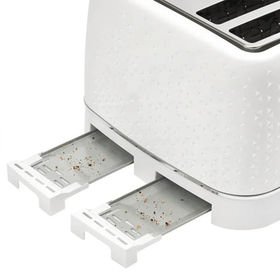 Haden Starbeck 4 Slice Wide Slot Stainless Toaster, White & Chrome (Open Box) - VMInnovations