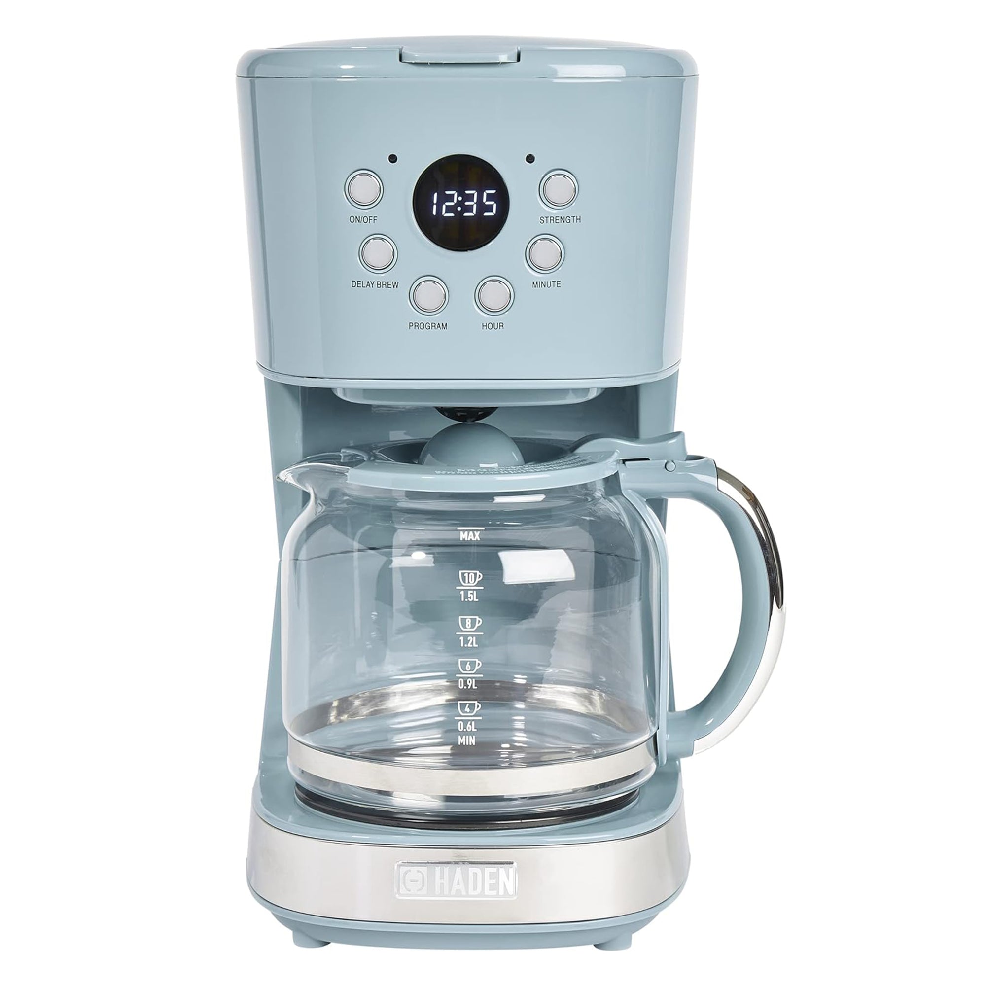 Haden Brighton 12 Cup Sleek Modern Nautical Coffee Maker, Sky Blue (Open Box) - VMInnovations