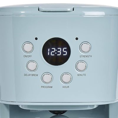 Haden Brighton 12 Cup Sleek Modern Nautical Coffee Maker, Sky Blue (Open Box) - VMInnovations