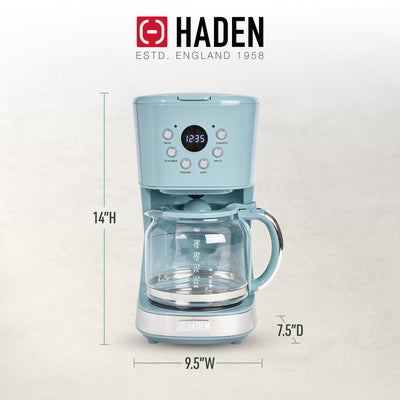 Haden Brighton 12 Cup Sleek Modern Nautical Coffee Maker, Sky Blue (Open Box) - VMInnovations