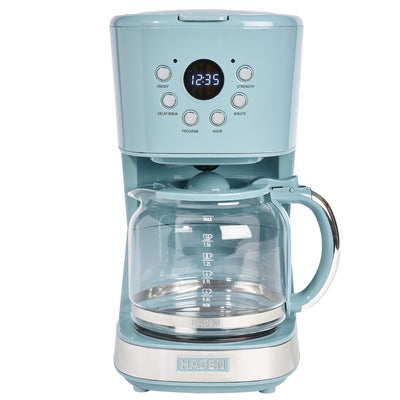 Haden Brighton 12 Cup Sleek Modern Nautical Coffee Maker, Sky Blue (Open Box)