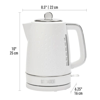 Haden Starbeck Electric Kettle Textured w/Auto Shut Off & Light Indicator, White