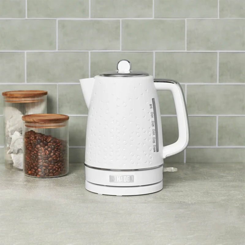 Haden Electric Kettle Textured w/Auto Shut Off & Light Indicator, White (Used)