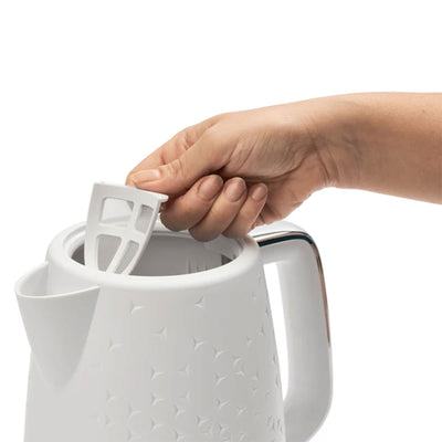 Haden Electric Kettle Textured w/Auto Shut Off & Light Indicator, White (Used) - VMInnovations