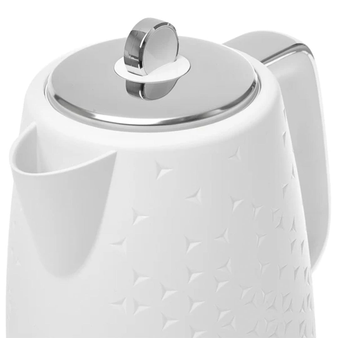 Haden Starbeck 1.7 Liter Stainless Steel Electric Water Kettle, White & Chrome