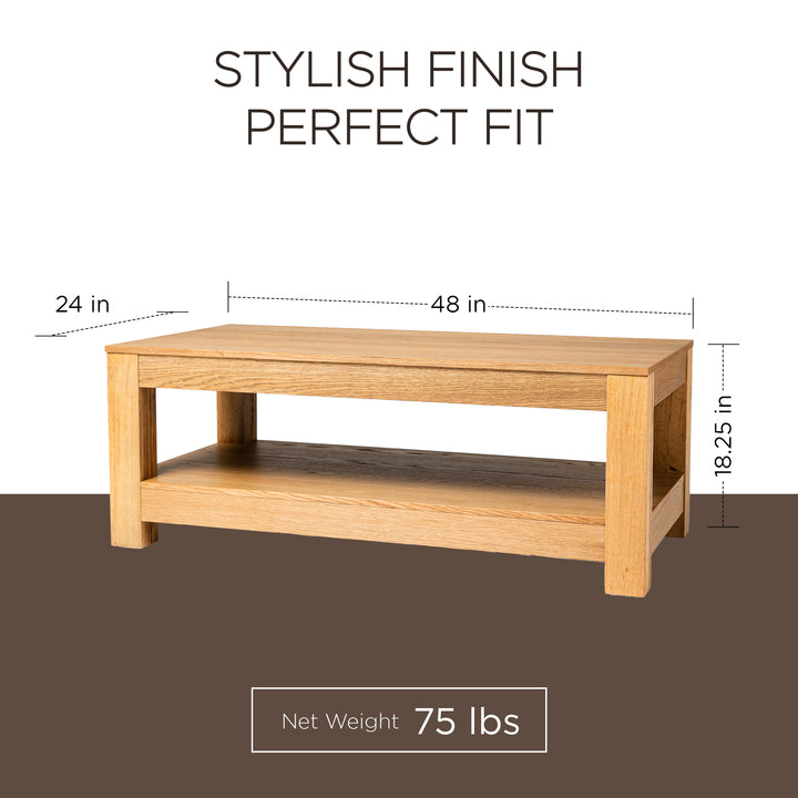 Maven Lane Paulo Wooden Coffee Table with Set of 2 Side Tables, Weathered Natural