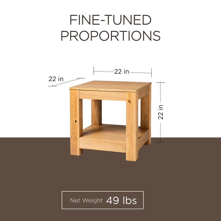 Maven Lane Paulo Wooden Coffee Table with Set of 2 Side Tables, Weathered Natural