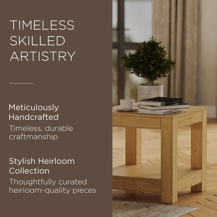 Maven Lane Paulo Wooden Coffee Table with Set of 2 Side Tables, Weathered Natural