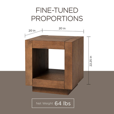 Maven Lane Artemis Wooden Coffee Table and Set of 2 Side Tables, Refined Brown - VMInnovations