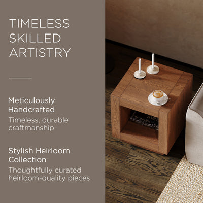 Maven Lane Artemis Wooden Coffee Table and Set of 2 Side Tables, Refined Brown - VMInnovations