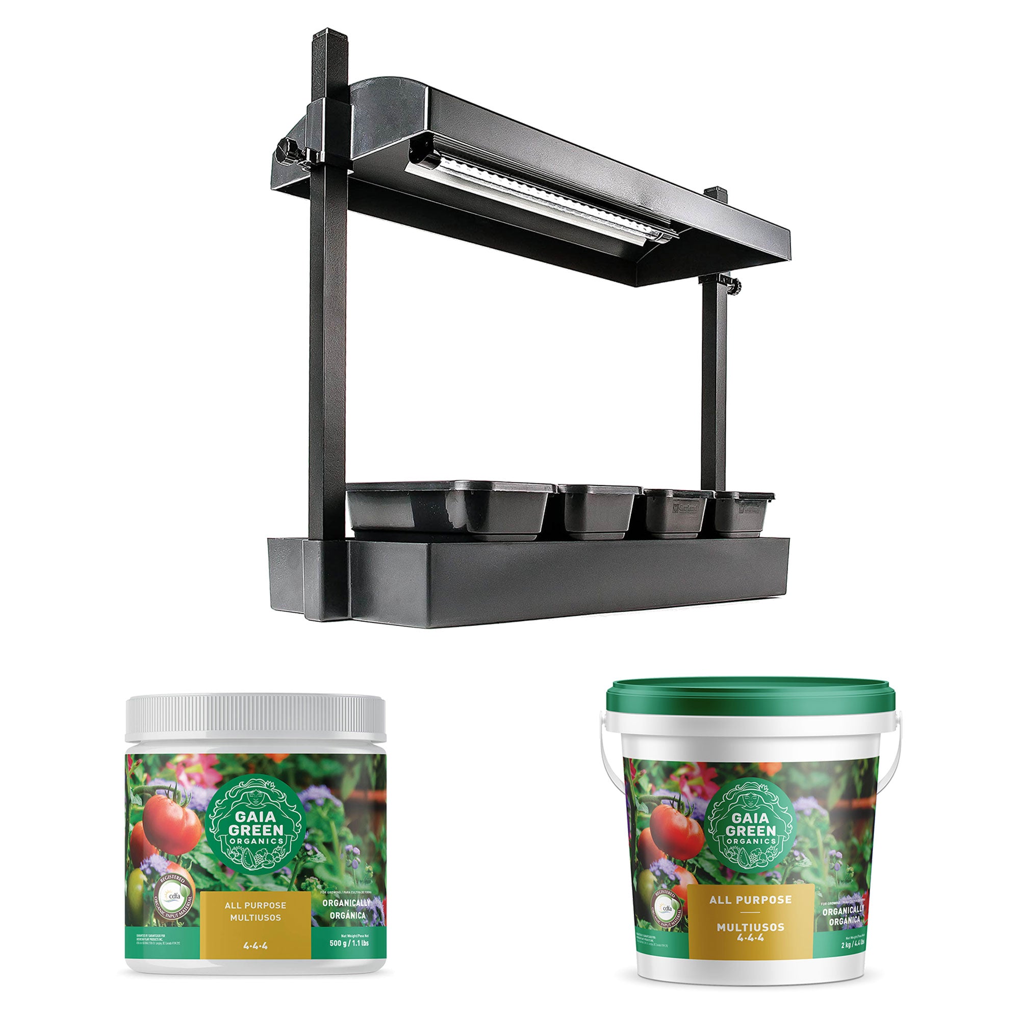 SunBlaster Light + GAIA GREEN 500 Grams Plant Food + GAIA GREEN 2 Kilos Food
