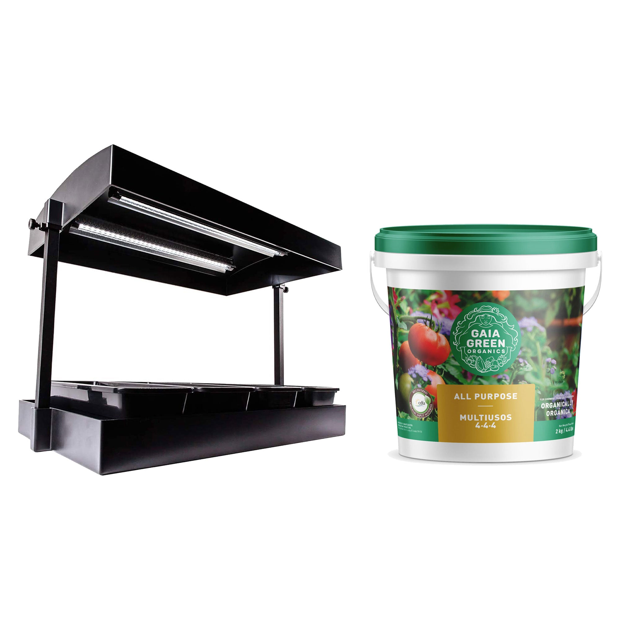 SunBlaster Light Garden with Strip Lights + GAIA GREEN All Purpose Plant Food