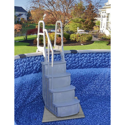 Main Access Large Pool Step Ladder Guard Mat with ProSeries Adjustable Ladder