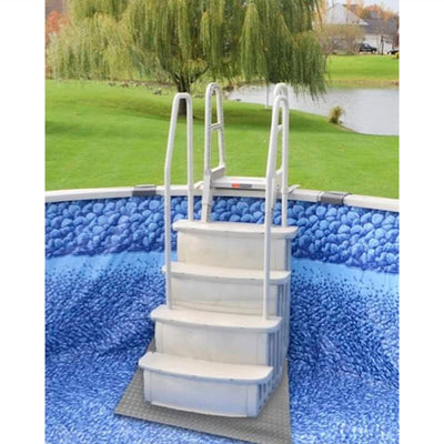 Main Access Large Pool Step Ladder Guard Mat with ProSeries Adjustable Ladder