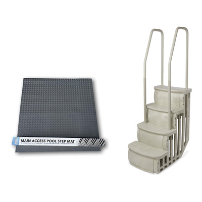 Main Access Large Step Ladder Guard Mat with iStep Pool Ladder Entry System - VMInnovations